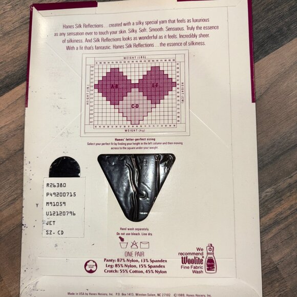 Vintage 90s Hanes Silk Reflections Size CD Style 715 - Picture 2 of 5